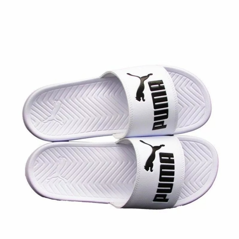 PUMA Popcat Slides Size 11 White x Black